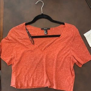 Rust Orange Short Sleeve Crop Top